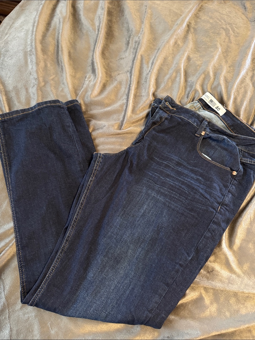 Men's Straight Leg Dark Blue Denim Jeans